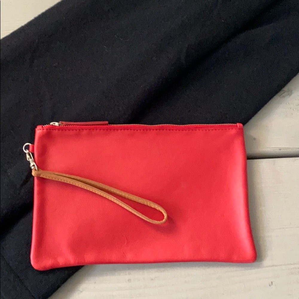Red Leather Clutch by Redondo Frydman